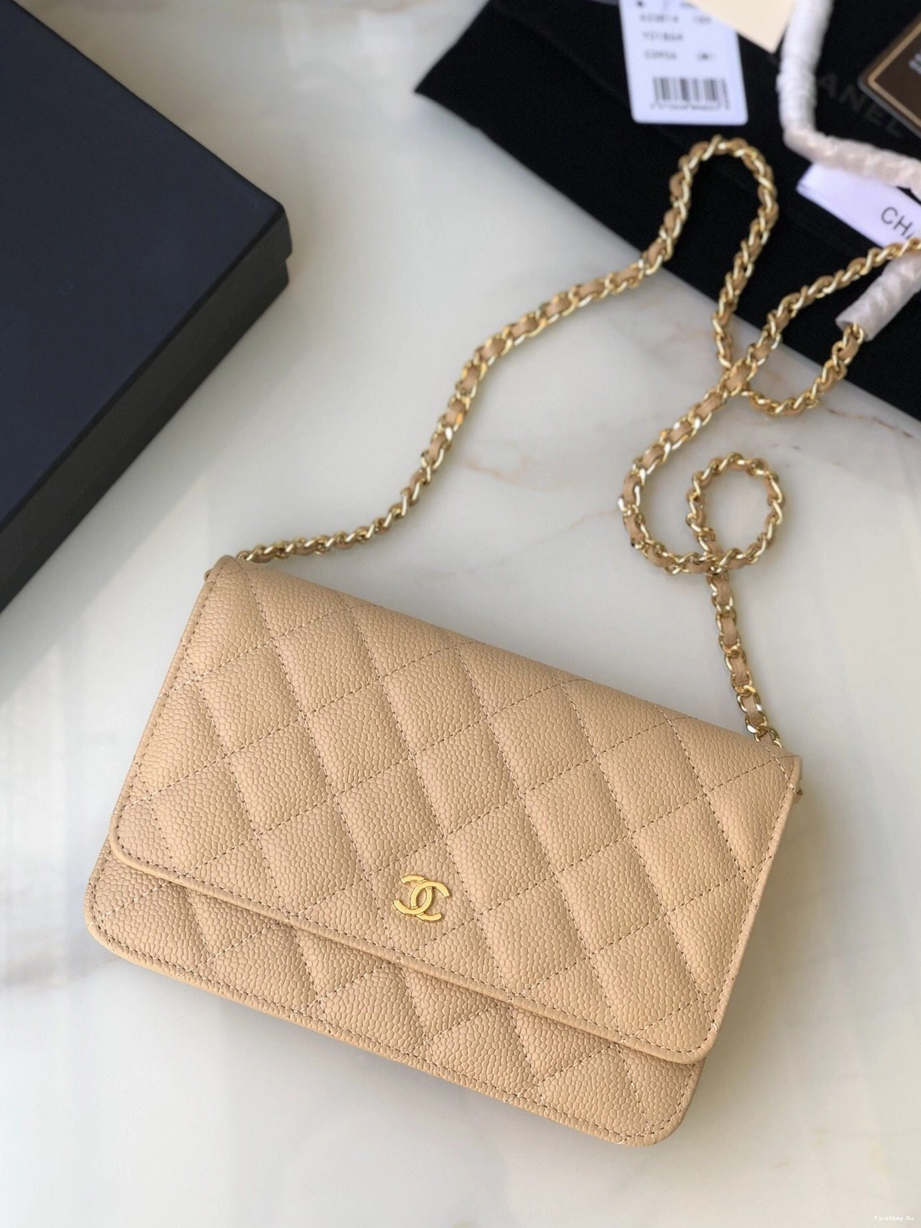 First Bag Ru CAVIAR WALLET CHANEL CHAIN 0709